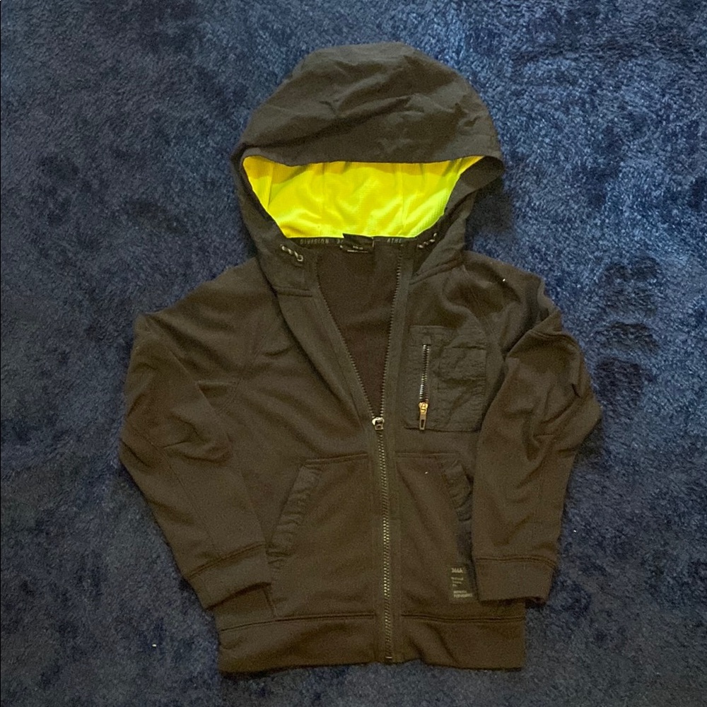 Athletic Works Black and Yellow Hoodie Sweatshirt